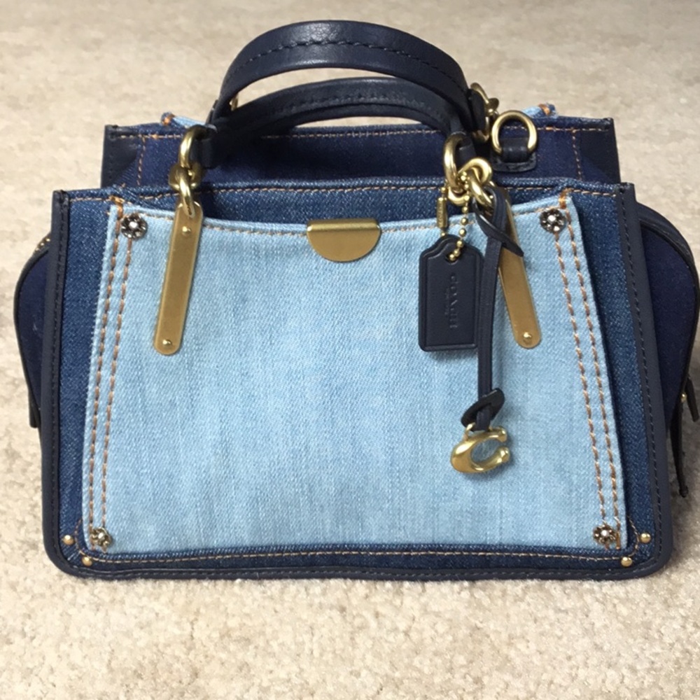 Coach Dreamer 21 Denim Colorblock Satchel